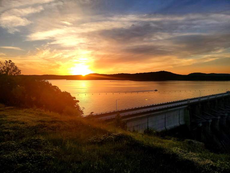 DAM, SUNSET